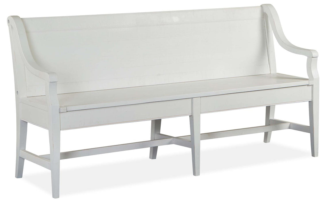 Magnussen Furniture Heron Cove Bench with Back in Chalk White