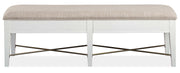 Magnussen Furniture Heron Cove Bench with Upholstered Seat in Chalk White - Furniture City (CA)l