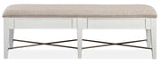 Magnussen Furniture Heron Cove Bench with Upholstered Seat in Chalk White - Furniture City (CA)l
