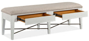 Magnussen Furniture Heron Cove Bench with Upholstered Seat in Chalk White - Furniture City (CA)l