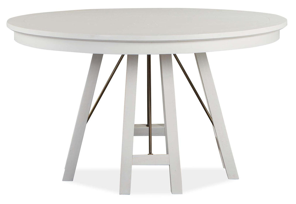 Magnussen Furniture Heron Cove Round Dining Table in Chalk White