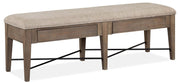 Magnussen Furniture Paxton Place Bench w/ Upholstered Seat in Dovetail Grey - Furniture City (CA)l
