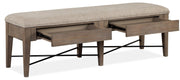 Magnussen Furniture Paxton Place Bench w/ Upholstered Seat in Dovetail Grey - Furniture City (CA)l