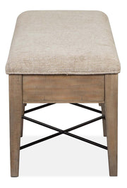 Magnussen Furniture Paxton Place Bench w/ Upholstered Seat in Dovetail Grey - Furniture City (CA)l