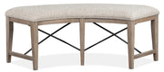 Magnussen Furniture Paxton Place Curved Bench w/ Upholstered Seat in Dovetail Grey - Furniture City (CA)l