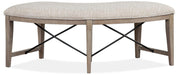 Magnussen Furniture Paxton Place Curved Bench w/ Upholstered Seat in Dovetail Grey - Furniture City (CA)l