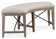 Magnussen Furniture Paxton Place Curved Bench w/ Upholstered Seat in Dovetail Grey - Furniture City (CA)l