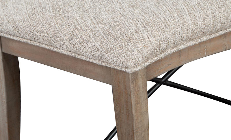 Magnussen Furniture Paxton Place Curved Bench w/ Upholstered Seat in Dovetail Grey - Furniture City (CA)l