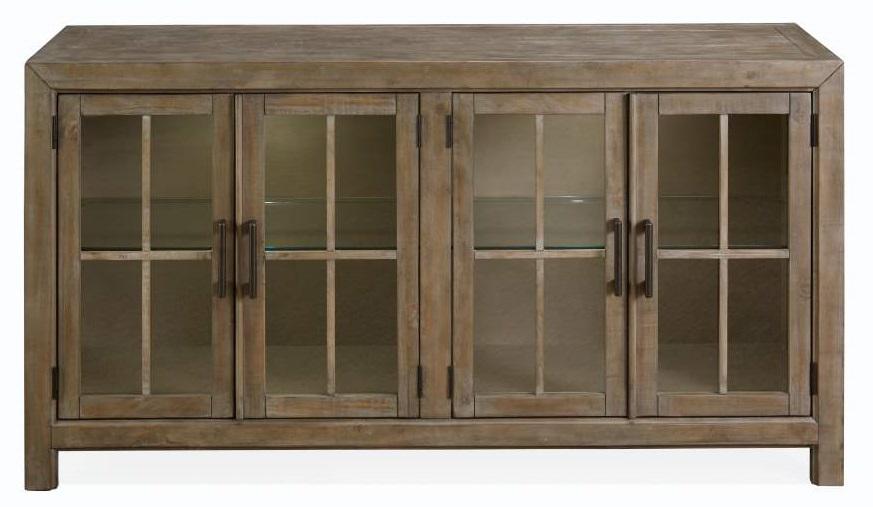 Magnussen Furniture Tinley Park Buffet Curio Cabinet in Dove Tail Grey