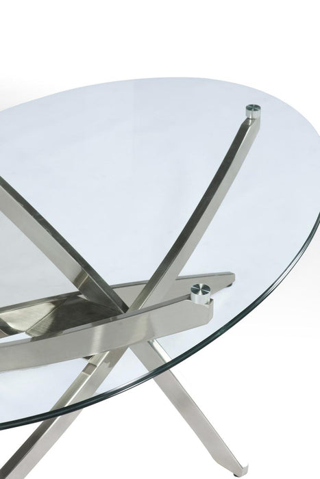 Magnussen Furniture Zila Round Cocktail Table in Brushed Nickel T2050-45