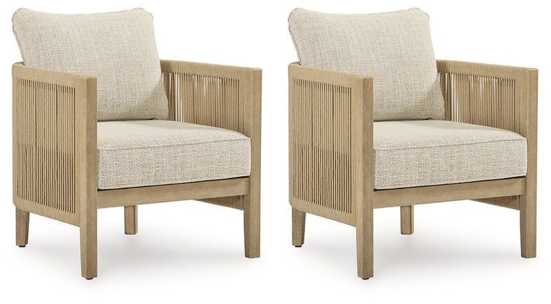 Spooners Cove Outdoor Lounge Chair with Cushion (Set of 2) - Furniture City (CA)l