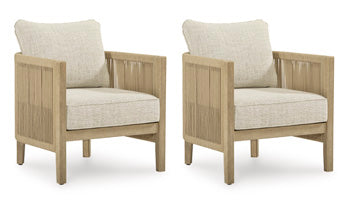 Spooners Cove Outdoor Lounge Chair with Cushion (Set of 2) - Furniture City (CA)l