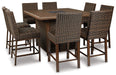 Paradise Trail Outdoor Counter Height Dining Table with 4 Barstools - Furniture City (CA)l