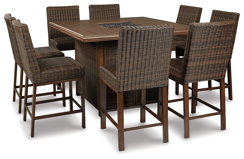 Paradise Trail Outdoor Counter Height Dining Table with 4 Barstools - Furniture City (CA)l