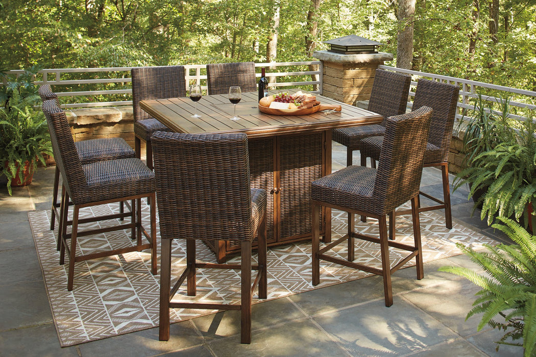 Paradise Trail Outdoor Counter Height Dining Table with 4 Barstools - Furniture City (CA)l