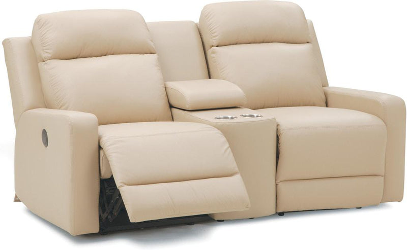 Palliser Furniture Forest Hill Leather Console Loveseat Manual Recliner - Furniture City (CA)l