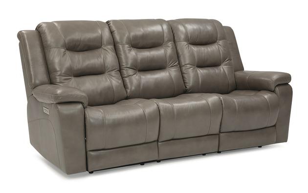 Palliser Furniture Leighton Leather Sofa Power Recliner w/ Headrest & Lumbar
