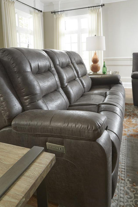Palliser Furniture Leighton Leather Sofa Power Recliner w/ Headrest & Lumbar