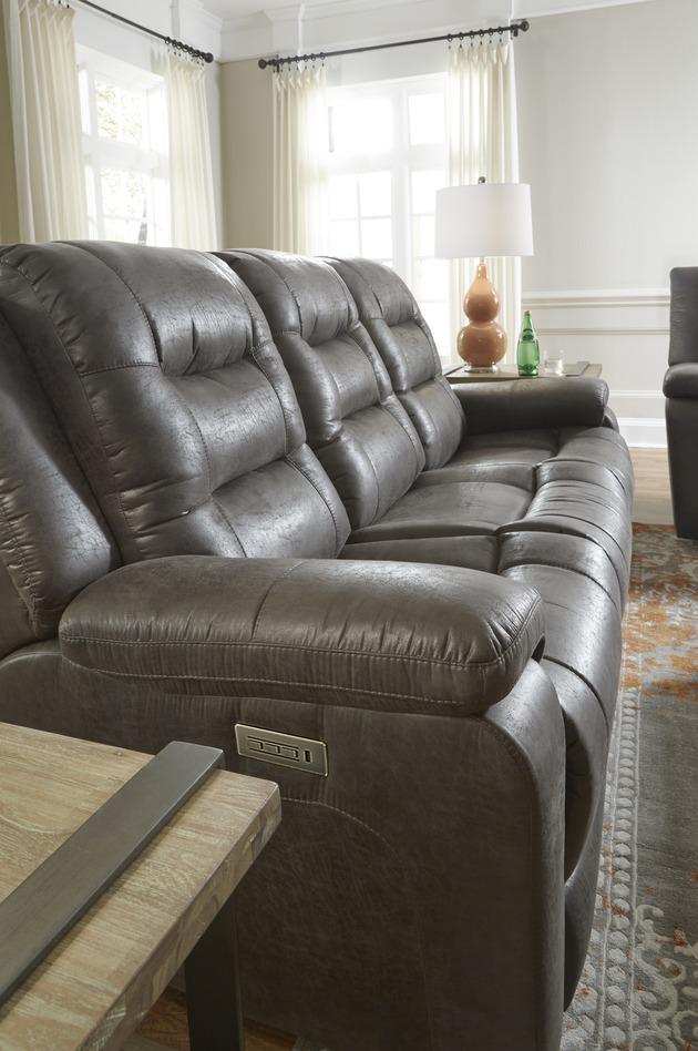 Palliser Furniture Leighton Leather Sofa Power Recliner w/ Power Headrest