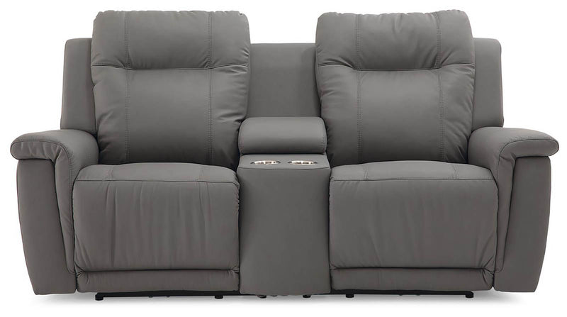 Palliser Riley Console Loveseat Power with Cupholder and Power Headrest