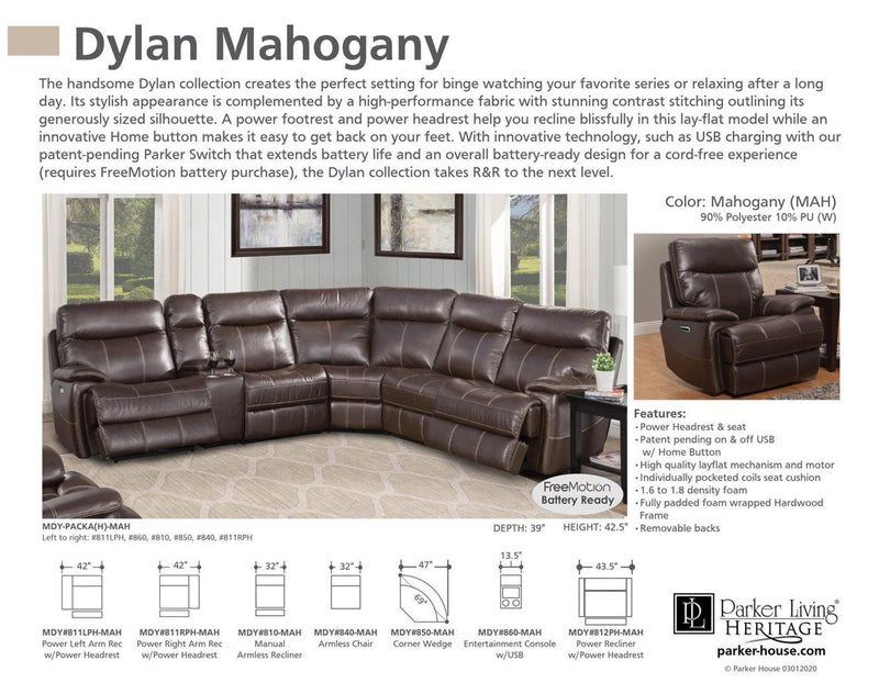 Parker House Dylan Entertainment Console in Mahogany - Furniture City (CA)l