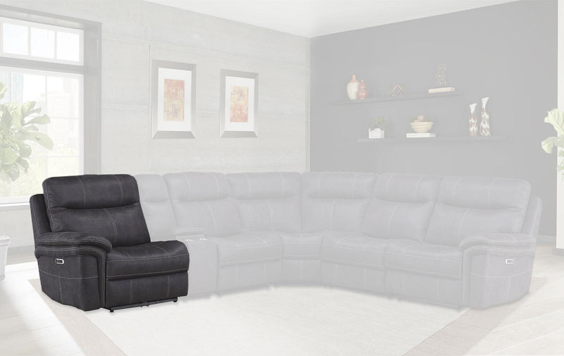 Parker House Mason LAF Chair Recliner Power with USB and Power Headrest in Charcoal - Furniture City (CA)l