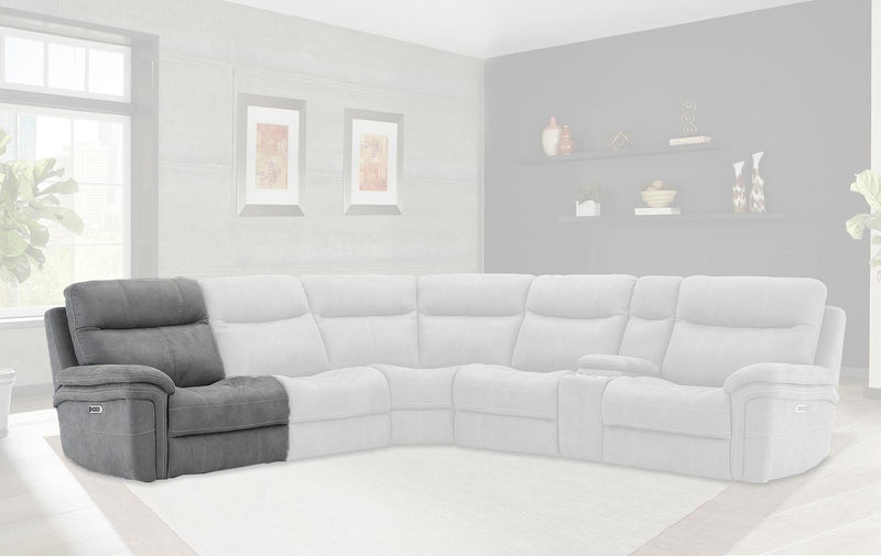 Parker House Mason LAF Chair Recliner Power with USB and Power Headrest in Carbon - Furniture City (CA)l