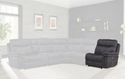 Parker House Mason RAF Chair Recliner Power with USB and Power Headrest in Charcoal - Furniture City (CA)l