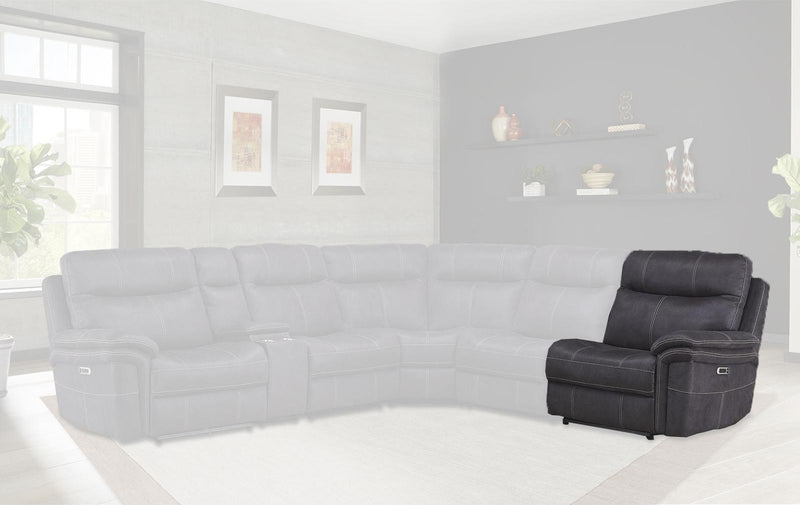 Parker House Mason RAF Chair Recliner Power with USB and Power Headrest in Charcoal - Furniture City (CA)l