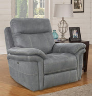 Parker House Mason Recliner Power with USB Charging Port and Power Hradrest in Carbon - Furniture City (CA)l
