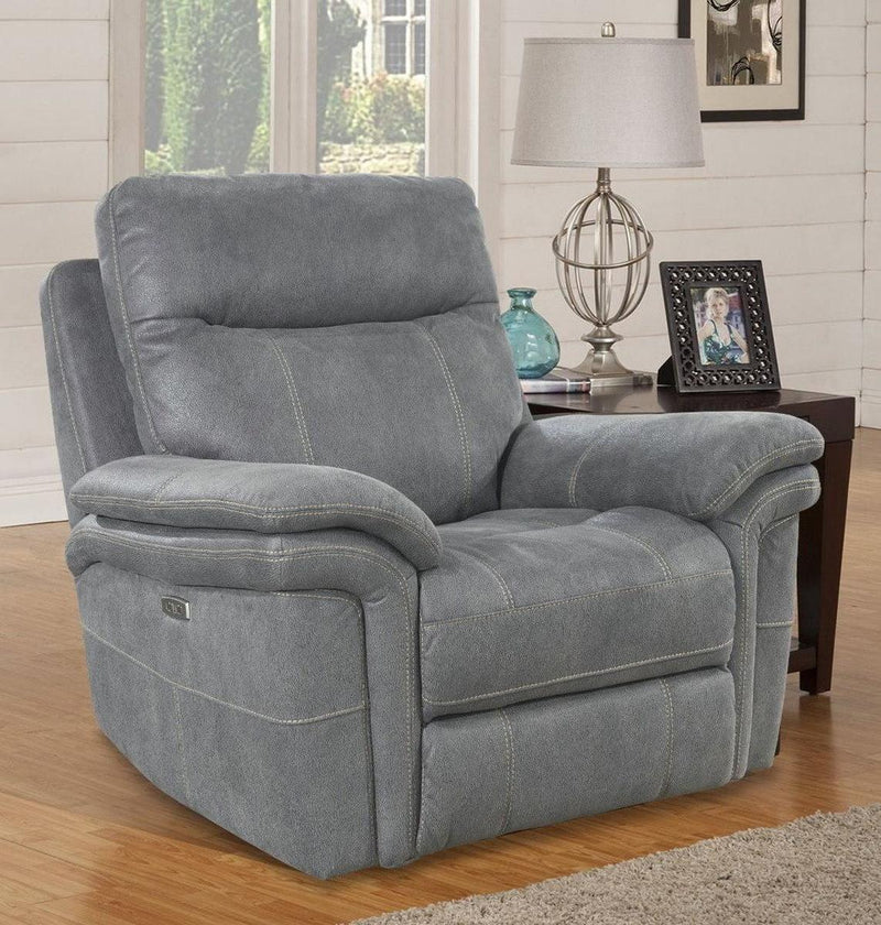 Parker House Mason Recliner Power with USB Charging Port and Power Hradrest in Carbon - Furniture City (CA)l