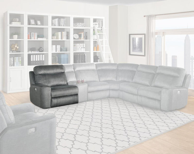 Parker House Parthenon LAF Chair Recliner Power with USB and Power Headrest in Titanium - Furniture City (CA)l