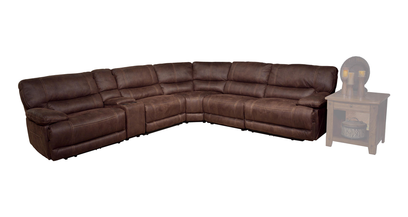 Parker House Pegasus 6pc Power Recliner Sectional in Dark Kahlua