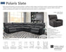 Parker House Polaris Manual Armless Recliner  in Slate - Furniture City (CA)l