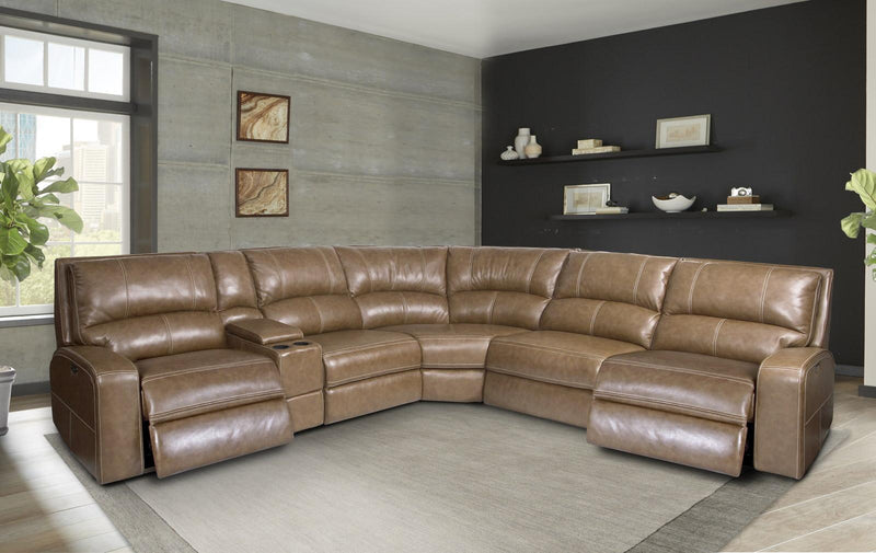 Parker House Swift Straight Console w/ USB in Bourbon - Furniture City (CA)l