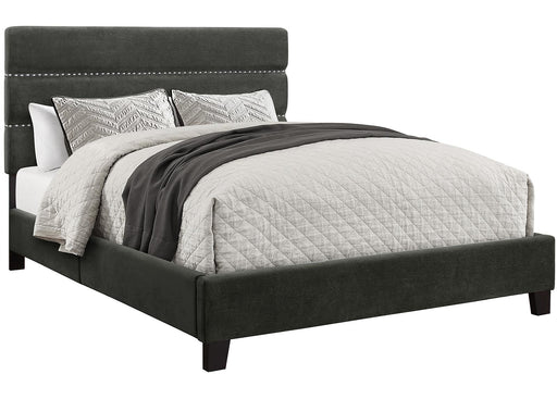 Pulaski ACH All-In-One Queen Horizontally Channeled Upholstered Bed in Grey image