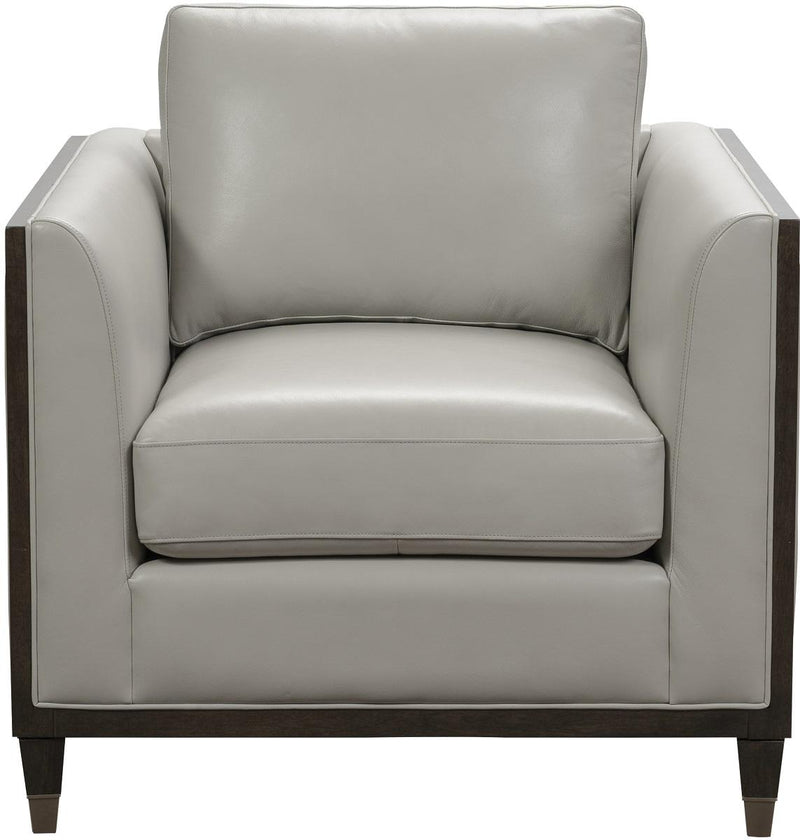 Pulaski Addison Leather Chair in Light Grey - Furniture City (CA)l