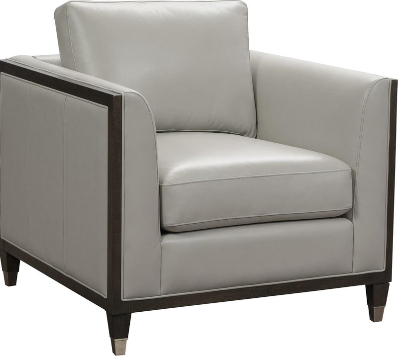 Pulaski Addison Leather Chair in Light Grey - Furniture City (CA)l