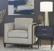 Pulaski Addison Leather Chair in Light Grey - Furniture City (CA)l