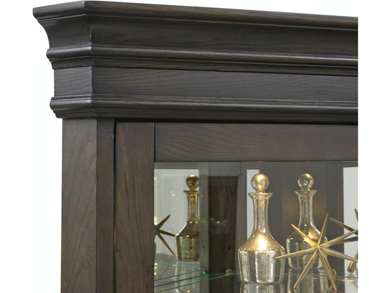 Pulaski Corner Curio in Oak Brown - Furniture City (CA)l
