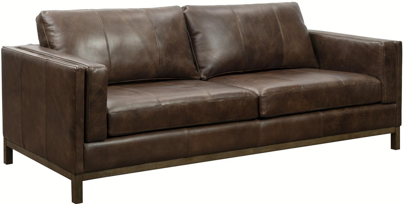 Pulaski Drake Leather Sofa in Brown