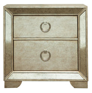 Pulaski Farrah 2 Drawer Nightstand with Cedar Lining in Metallic - Furniture City (CA)l