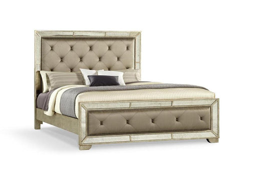 Pulaski Farrah King Panel Bed with Tufting in Metallic image
