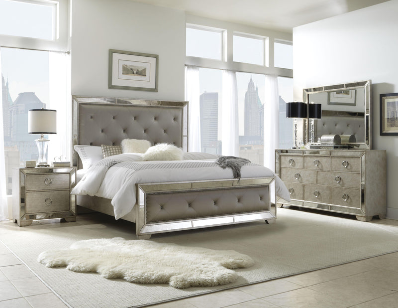 Pulaski Farrah 2 Drawer Nightstand with Cedar Lining in Metallic - Furniture City (CA)l