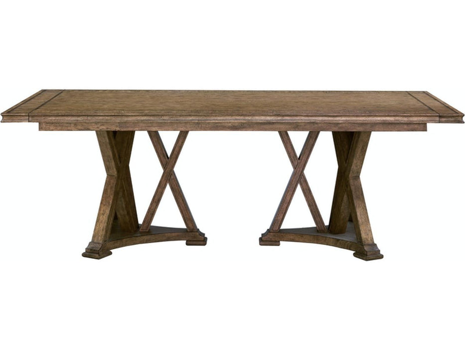 Pulaski Furniture Anthology Double Pedestal Dining Table in Medium Wood