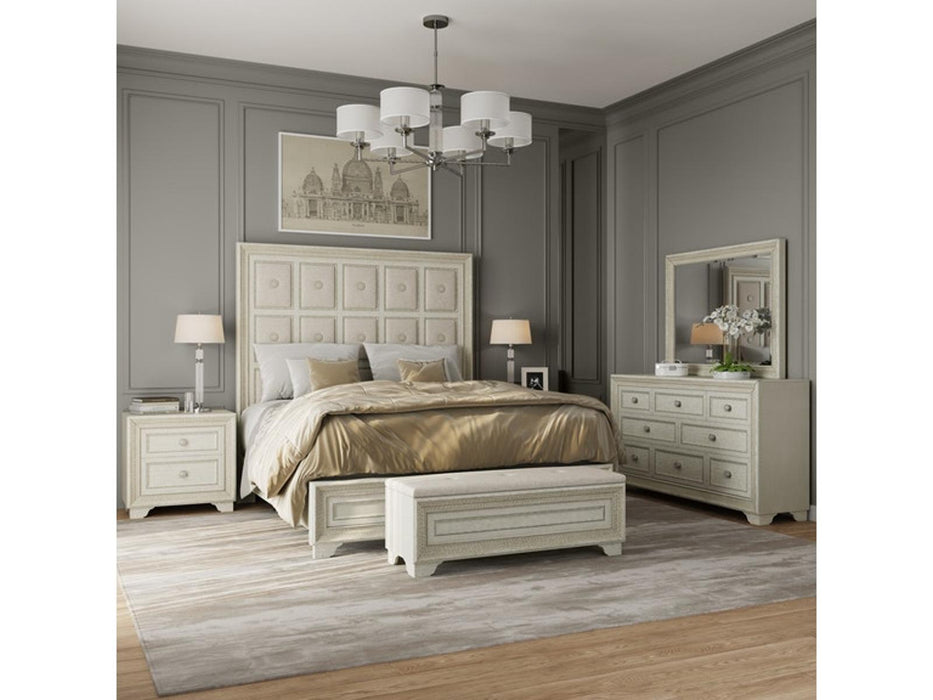 Pulaski Furniture Camila King Upholstered Bed in Light Wood