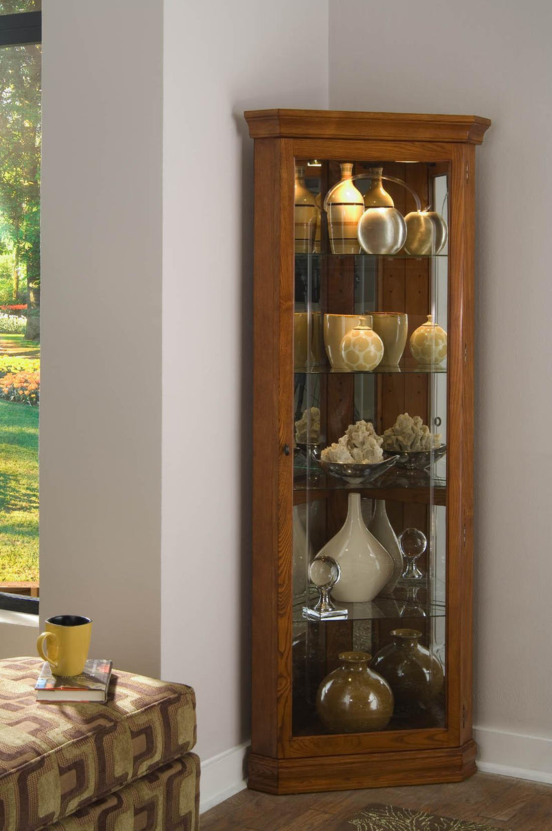 Pulaski Golden Oak II Corner Curio - Furniture City (CA)l