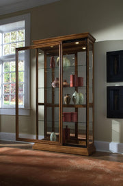 Pulaski Golden Oak Two Way Sliding Door Curio - Furniture City (CA)l
