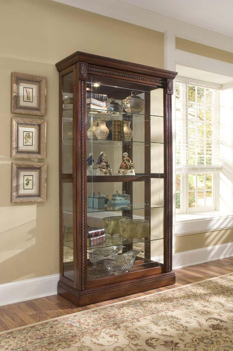 Pulaski Medallion Cherry Two Way Sliding Door Curio