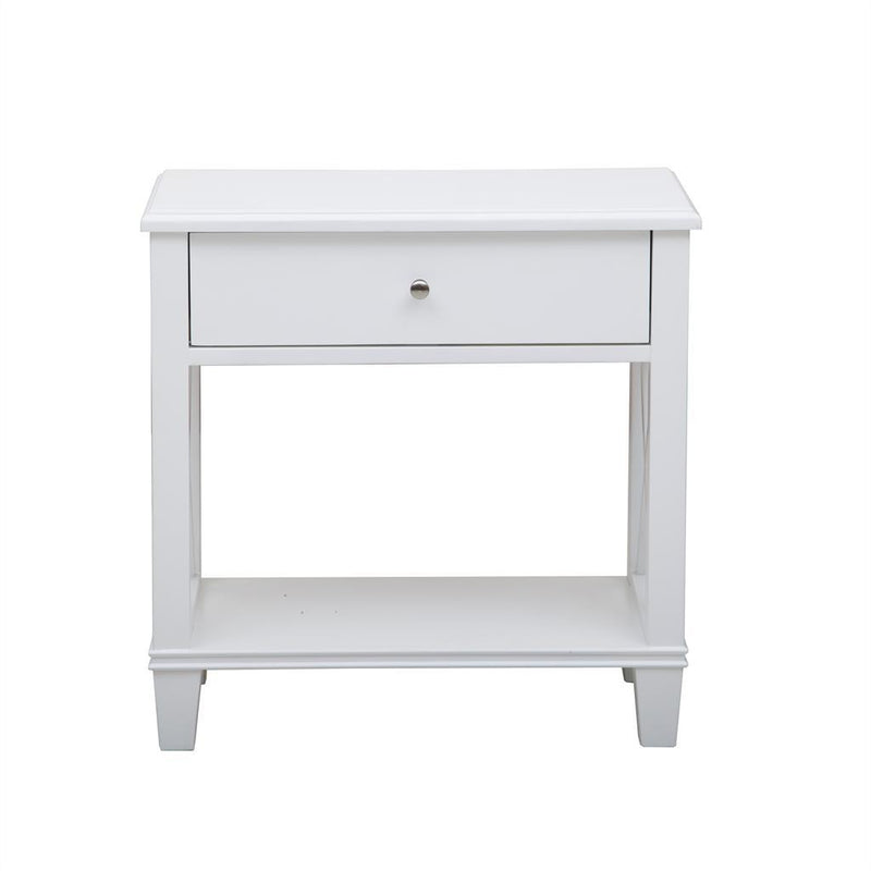 Pulaski Open 'X' Leg Side Table in White - Furniture City (CA)l